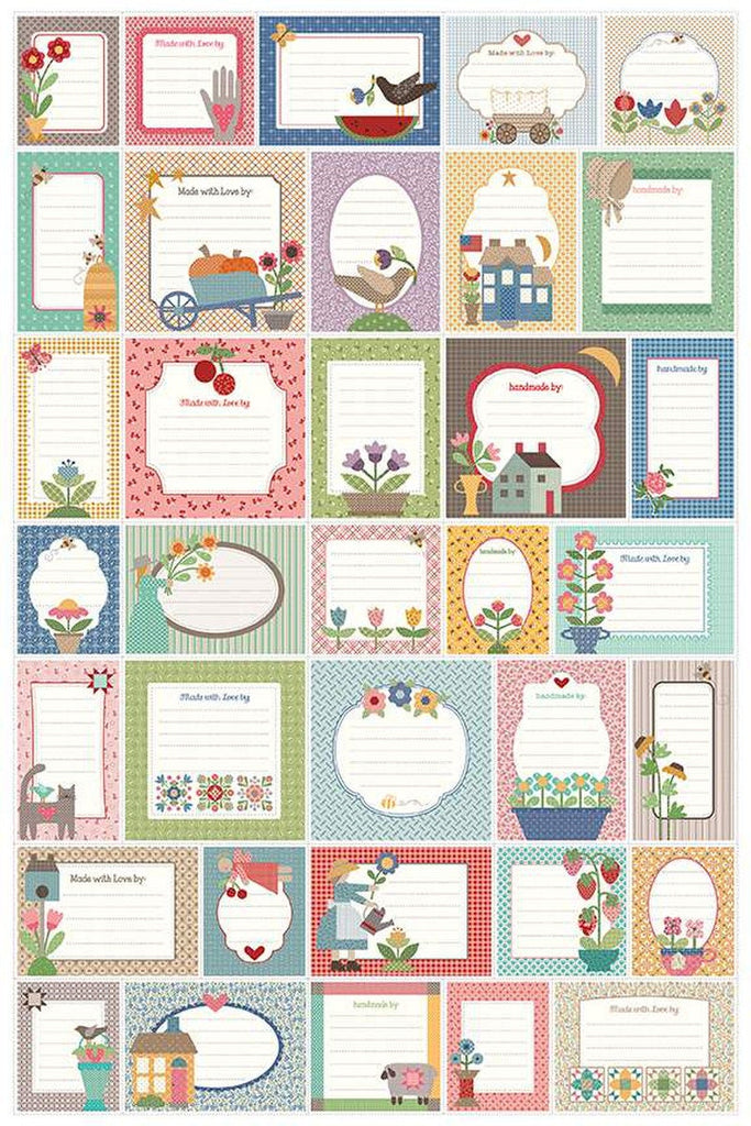 SALE Home Town Home Decor Vintage Light CANVAS LARGE Panel Quilt Labels HD13602 by Riley Blake - Lori Holt - Lightweight Canvas Cotton