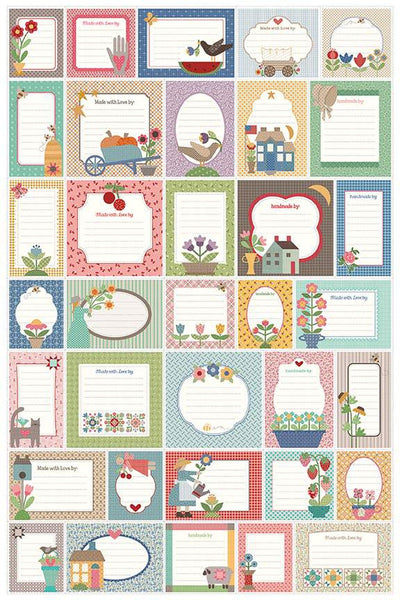 SALE Home Town Home Decor Vintage Light CANVAS LARGE Panel Quilt Labels HD13602 by Riley Blake - Lori Holt - Lightweight Canvas Cotton
