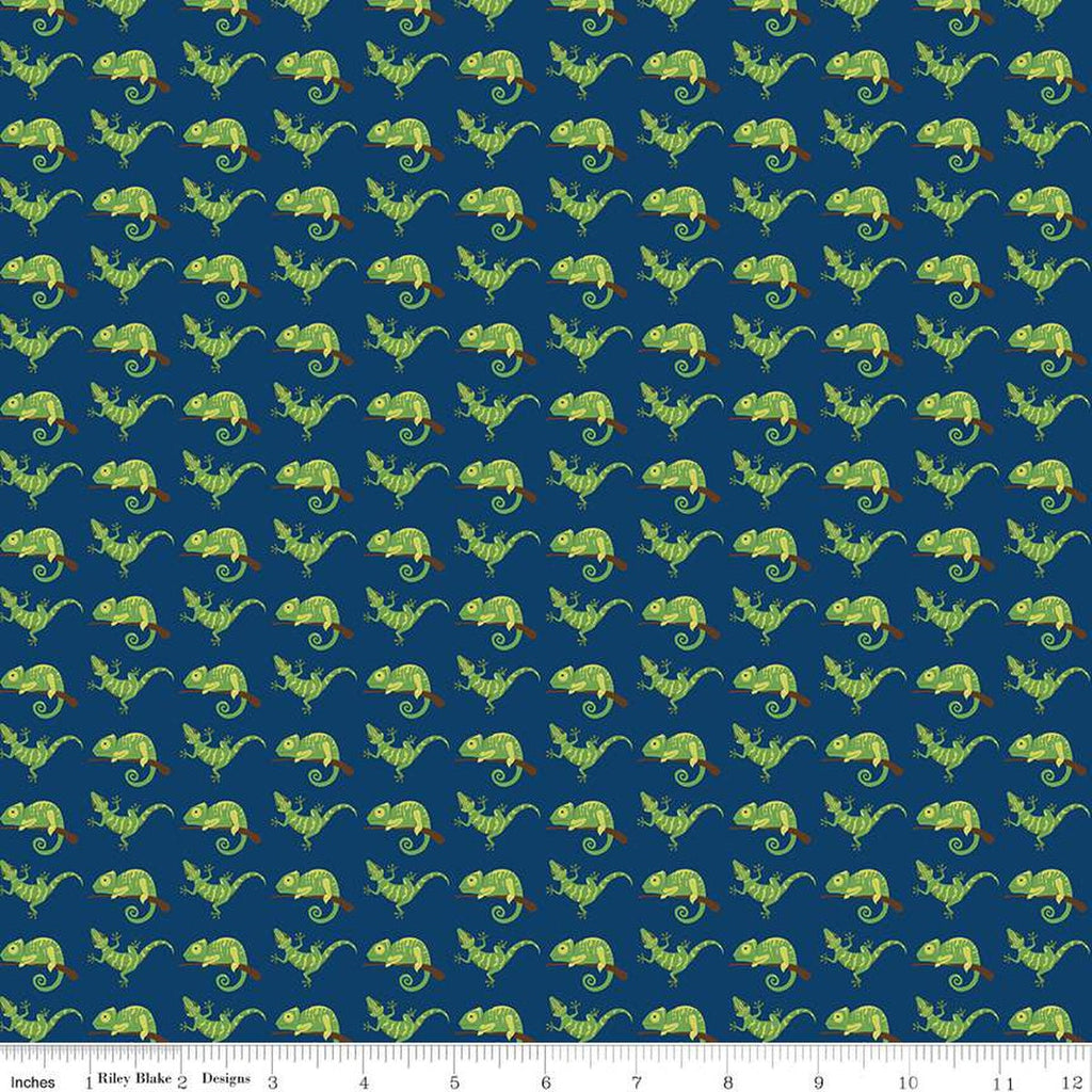SALE Pets Geckos C13653 Navy by Riley Blake Designs - Children's Gecko - Quilting Cotton Fabric