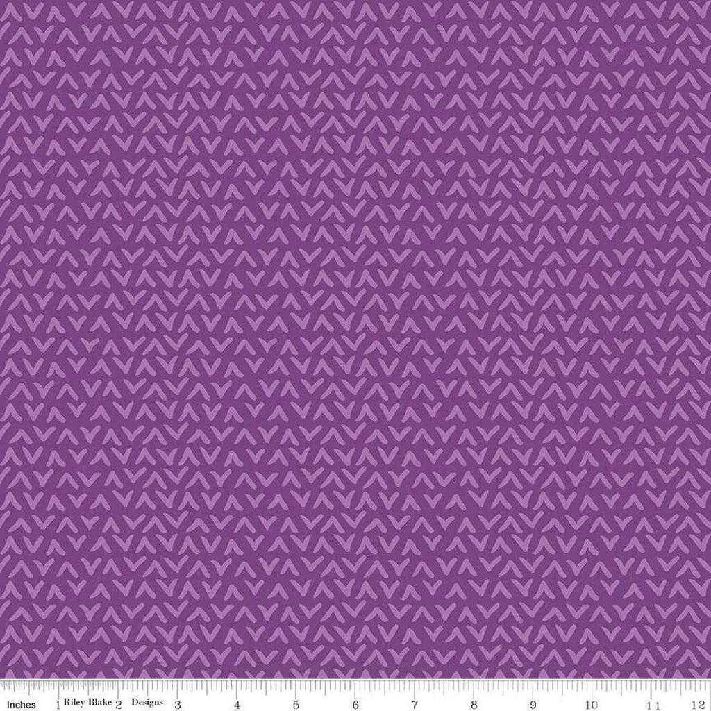 SALE Floralicious Tonal C13485 Purple - Riley Blake Designs - Tone-on-Tone Chevrons - Quilting Cotton Fabric