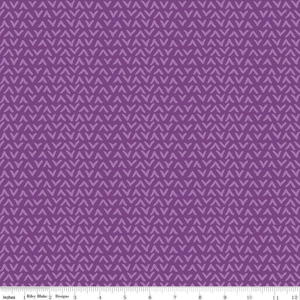 SALE Floralicious Tonal C13485 Purple - Riley Blake Designs - Tone-on-Tone Chevrons - Quilting Cotton Fabric
