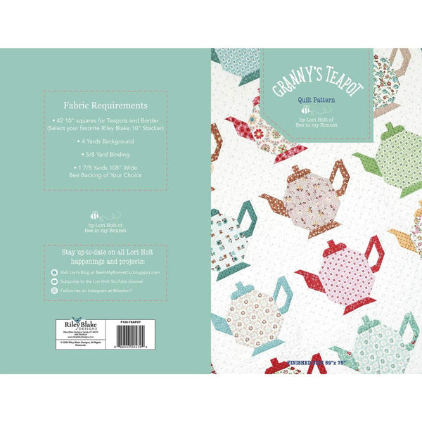 SALE Granny's Teapot Quilt PATTERN P120 by Lori Holt - Riley Blake Designs - INSTRUCTIONS Only - Piecing 10" Stacker Friendly