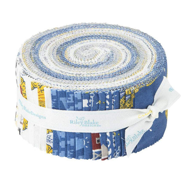 SALE FFA Forever Blue Refreshed 2.5 Inch Rolie Polie Jelly Roll 40 pieces - Riley Blake - Precut Bundle - Cotton Fabric - Licensed Product