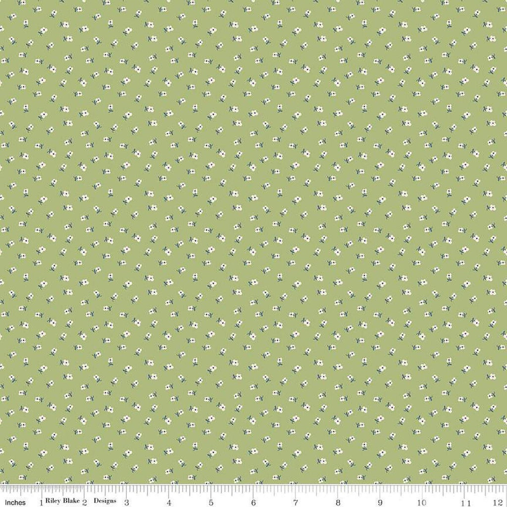 SALE Bee Dots Lillian C14169 Lettuce - by Riley Blake Designs - Geometric - Lori Holt - Quilting Cotton Fabric