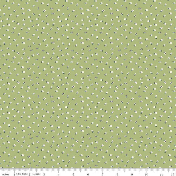SALE Bee Dots Lillian C14169 Lettuce - by Riley Blake Designs - Geometric - Lori Holt - Quilting Cotton Fabric