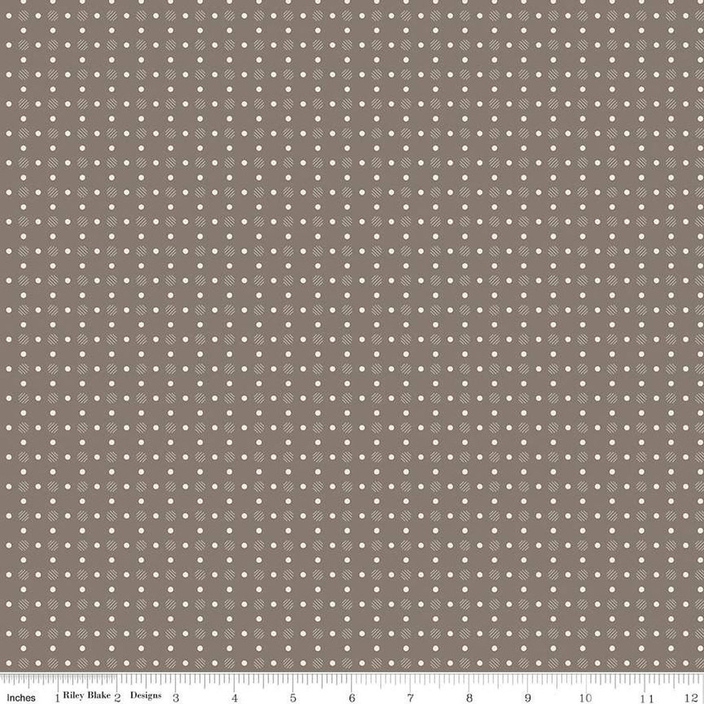 SALE Bee Dots Lois C14174 Pebble - by Riley Blake Designs - Geometric - Lori Holt - Quilting Cotton Fabric