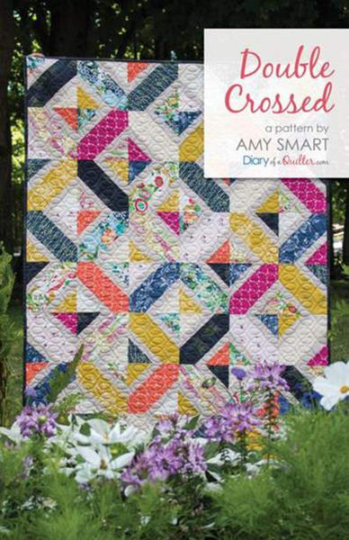 SALE Double Crossed Quilt PATTERN P123 by Amy Smart - Riley Blake Designs - INSTRUCTIONS Only - Two Sizes Fat Quarter Friendly