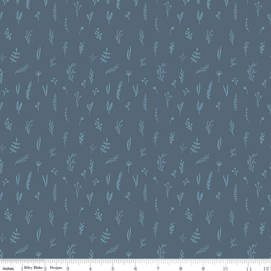 SALE Let's Create Tonal Stems C13696 Oxford by Riley Blake Designs - Tone-on-Tone Floral Flowers Leaves - Quilting Cotton Fabric