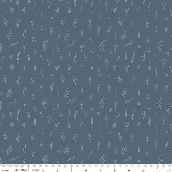 SALE Let's Create Tonal Stems C13696 Oxford by Riley Blake Designs - Tone-on-Tone Floral Flowers Leaves - Quilting Cotton Fabric