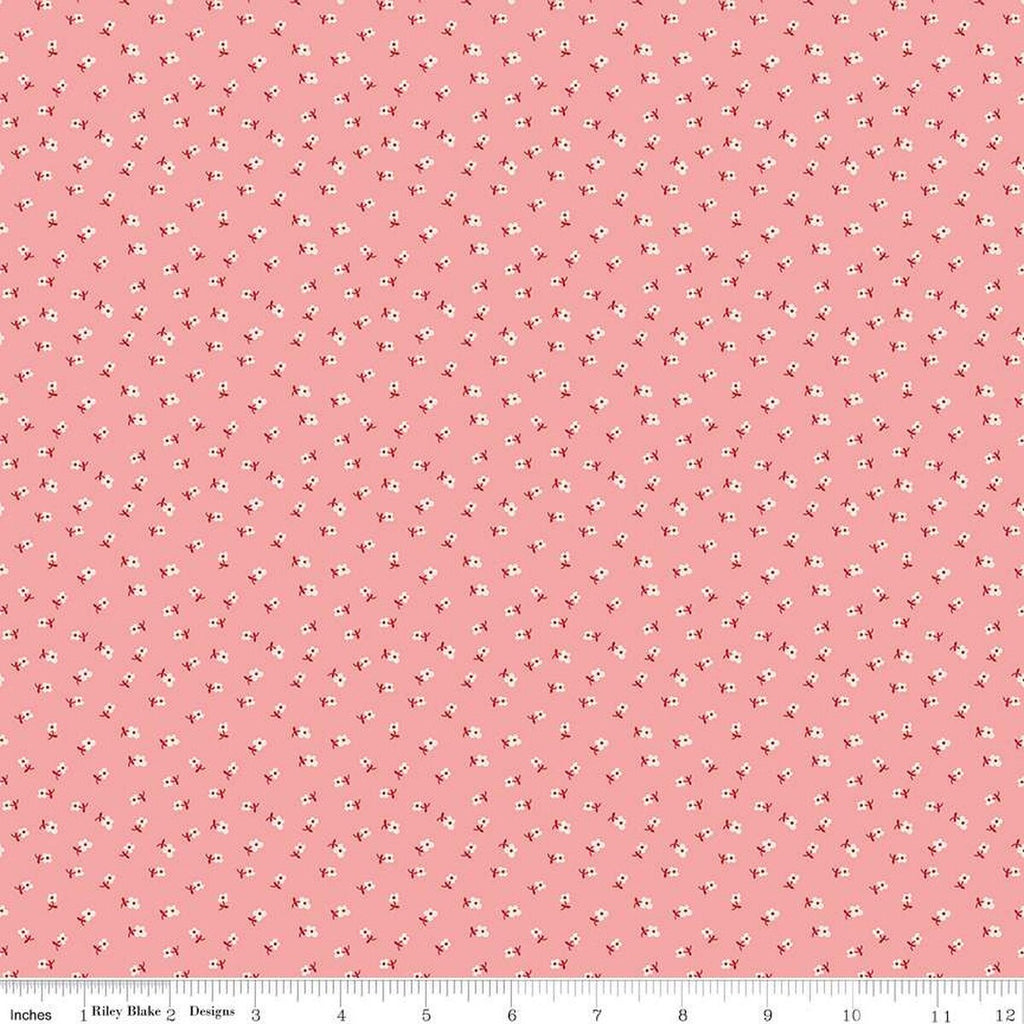 SALE Bee Dots Lillian C14169 Coral - by Riley Blake Designs - Geometric - Lori Holt - Quilting Cotton Fabric