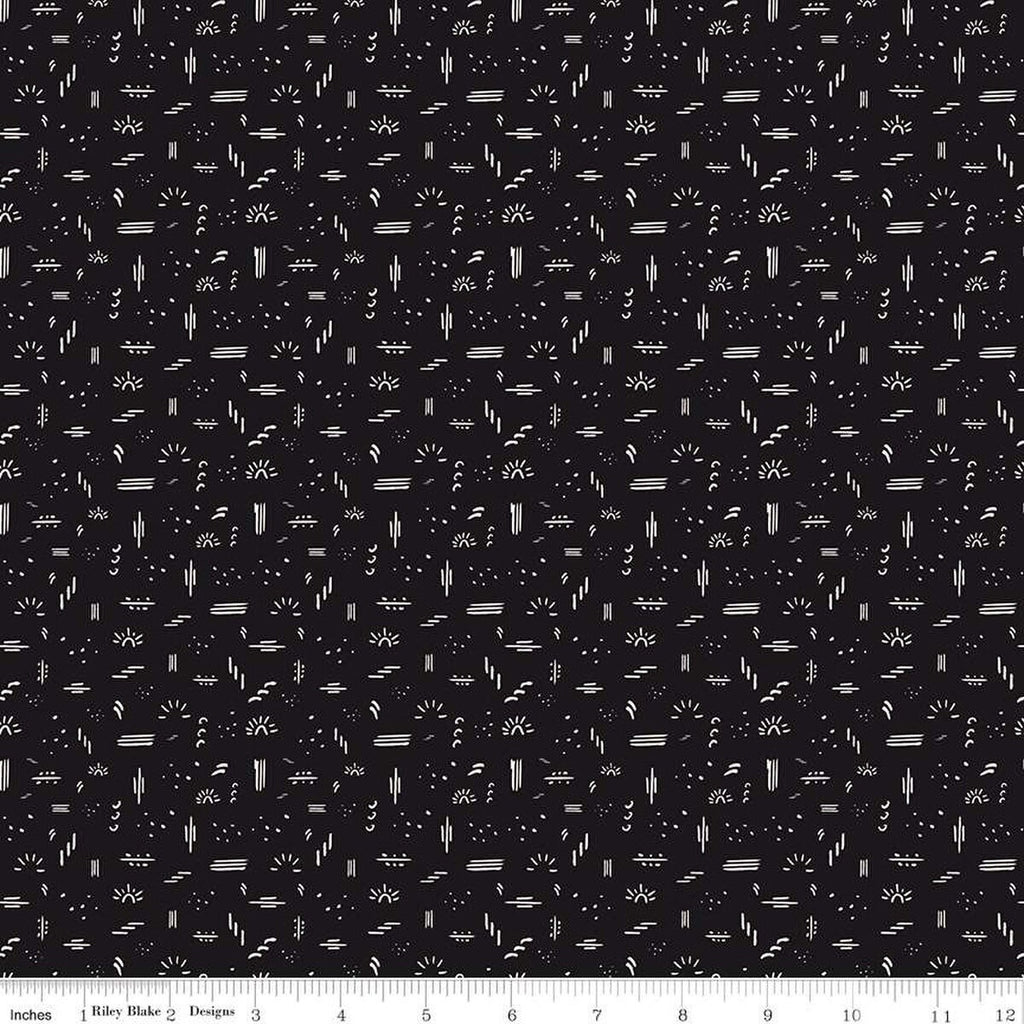 SALE Round the Mountain Dashed C13815 Midnight by Riley Blake Designs - Geometric Designs - Quilting Cotton Fabric