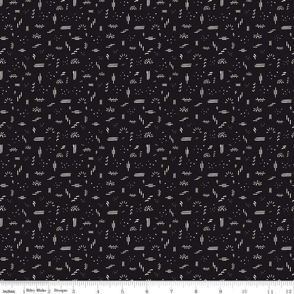 SALE Round the Mountain Dashed C13815 Midnight by Riley Blake Designs - Geometric Designs - Quilting Cotton Fabric