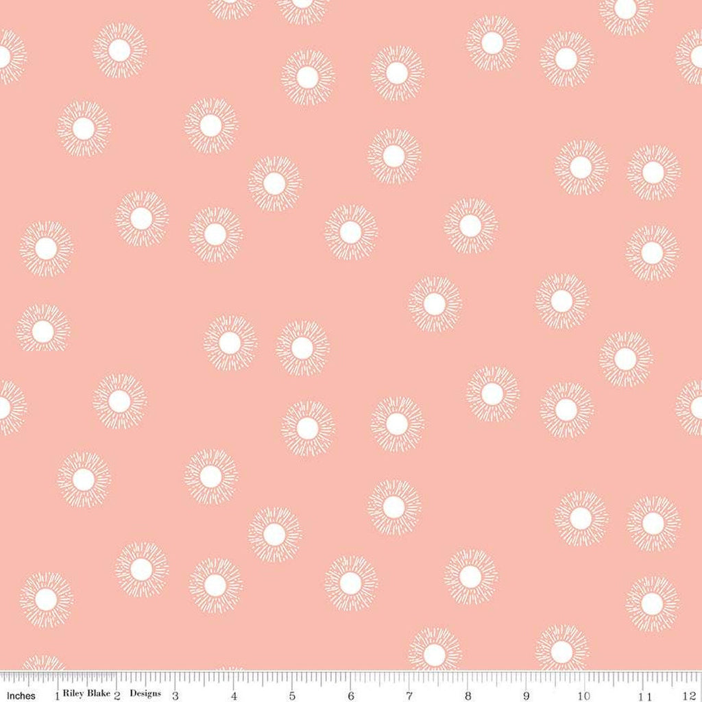 SALE Moonchild Sunrise C13824 Crepe by Riley Blake Designs - White Sunbursts - Quilting Cotton Fabric