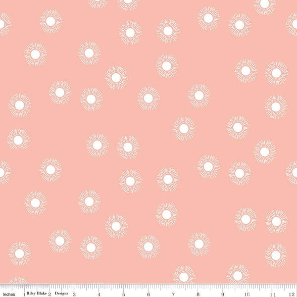 SALE Moonchild Sunrise C13824 Crepe by Riley Blake Designs - White Sunbursts - Quilting Cotton Fabric