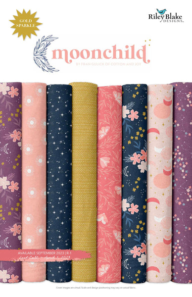 SALE Moonchild 2.5 Inch Rolie Polie Jelly Roll 40 pieces - Riley Blake Designs - Precut Pre cut Bundle - Sparkle - Quilting Cotton Fabric