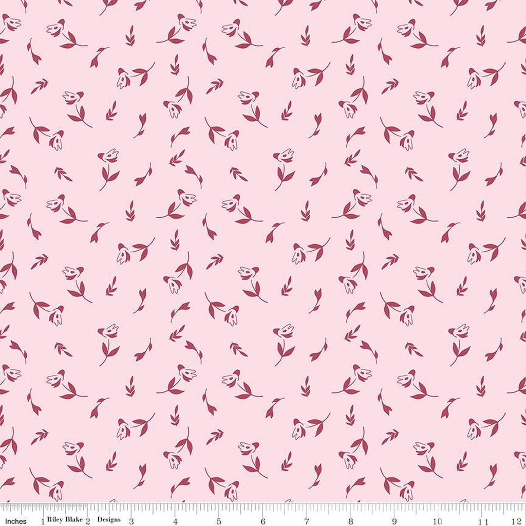SALE Petal Song Tossed Posies C13713 Pink by Riley Blake Designs - Floral Flowers  - Quilting Cotton Fabric