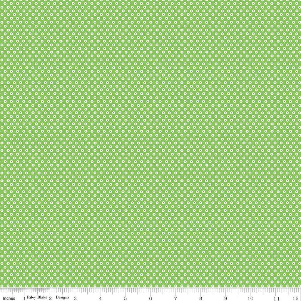 SALE Storytime 30s Dots C13862 Green - Riley Blake Designs - Polka Dot Dotted - Quilting Cotton Fabric