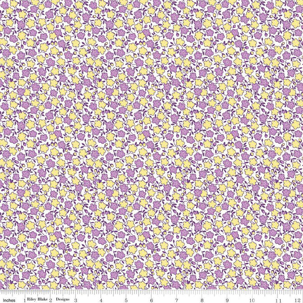 SALE Storytime 30s Dots Floral C13865 Purple - Riley Blake Designs - Flowers - Quilting Cotton Fabric