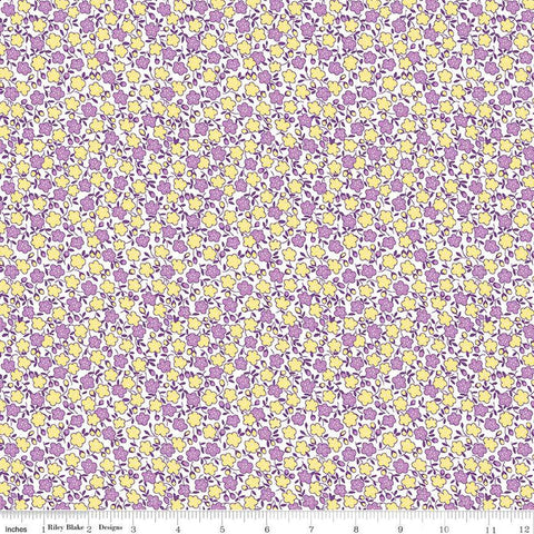 Storytime 30s Dots Floral C13865 Purple - Riley Blake Designs - Flowers - Quilting Cotton Fabric