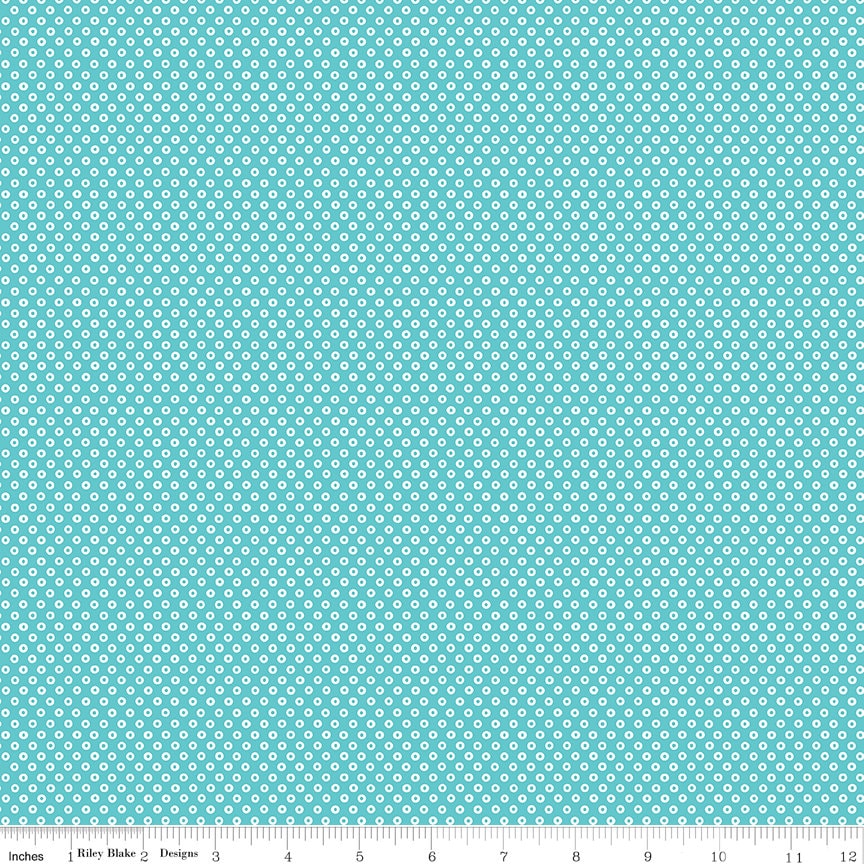 SALE Storytime 30s Dots C13862 Teal - Riley Blake Designs - Polka Dot Dotted - Quilting Cotton Fabric
