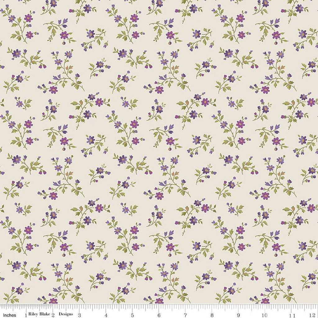 Anne of Green Gables Stems C13854 Cream - Riley Blake Designs - Floral Flowers Leaves - Quilting Cotton Fabric - Licensed Product