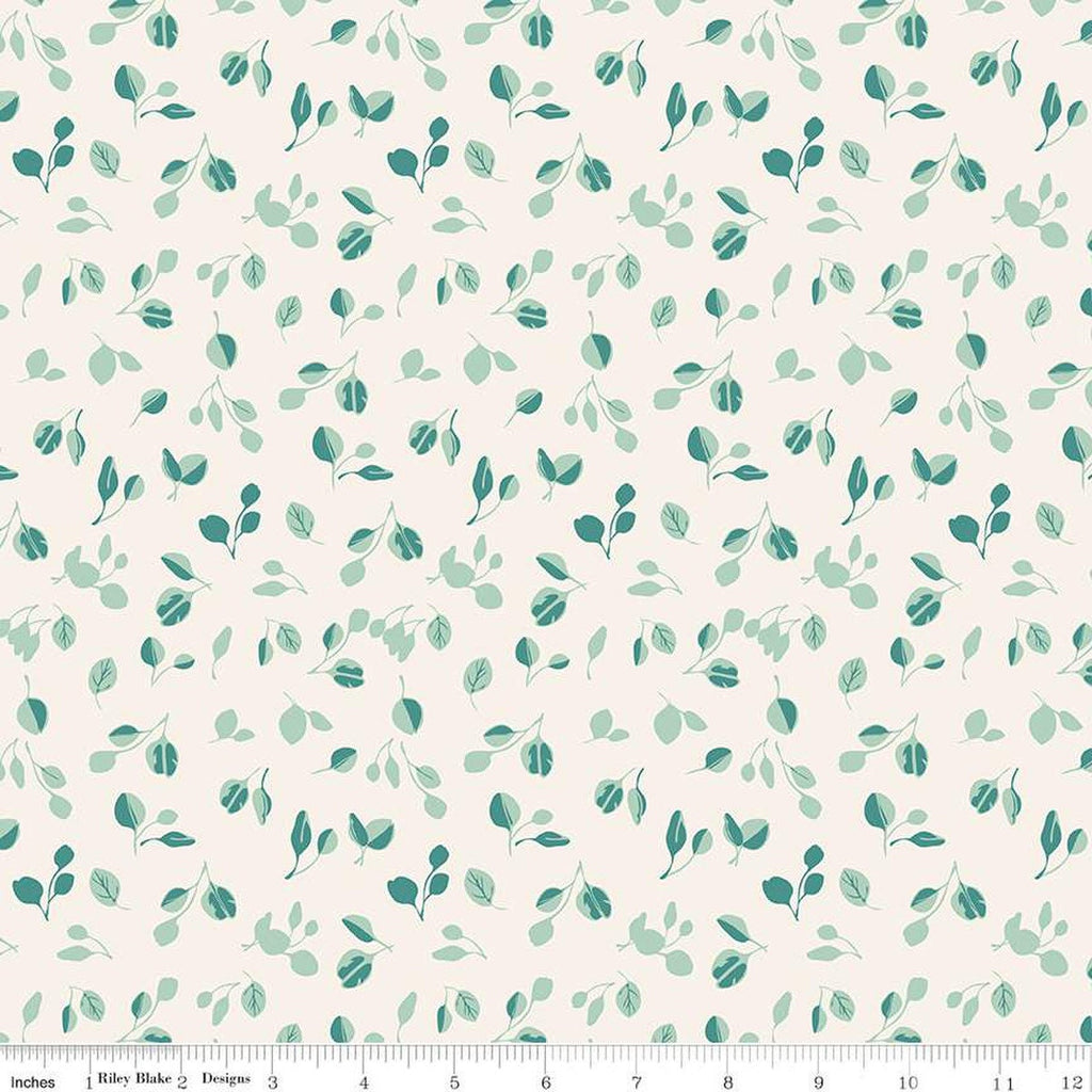 SALE Porch Swing Eucalyptus C14053 Cream by Riley Blake Designs - Leaf Leaves - Quilting Cotton Fabric