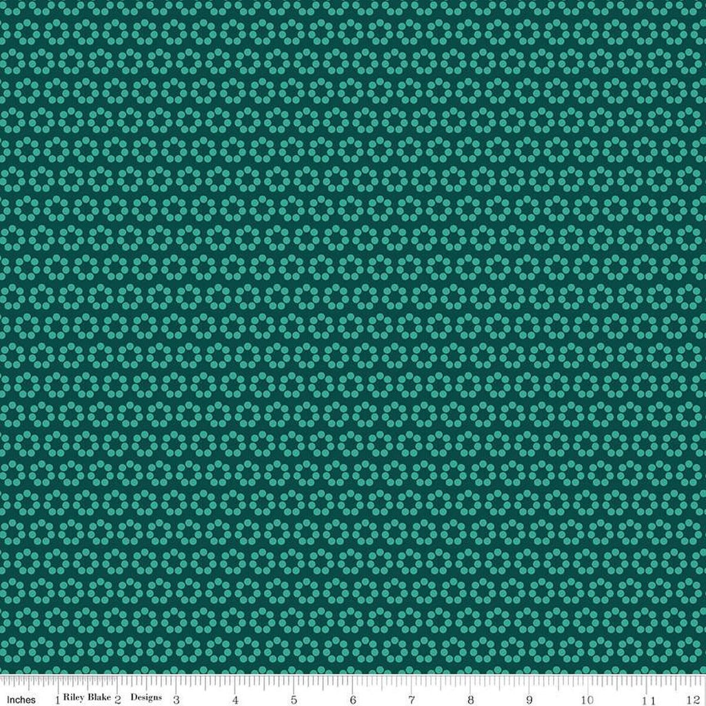 SALE Flower Farm Flower Dots C13985 Jade - Riley Blake Designs - Floral Flowers - Quilting Cotton Fabric