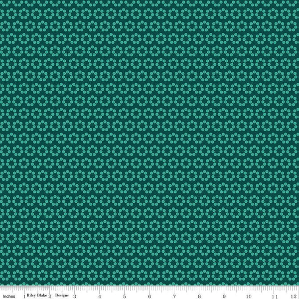 SALE Flower Farm Flower Dots C13985 Jade - Riley Blake Designs - Floral Flowers - Quilting Cotton Fabric