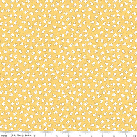 Storytime 30s Dots Elephants C13867 Honey - Riley Blake Designs - Elephants Dots - Quilting Cotton Fabric