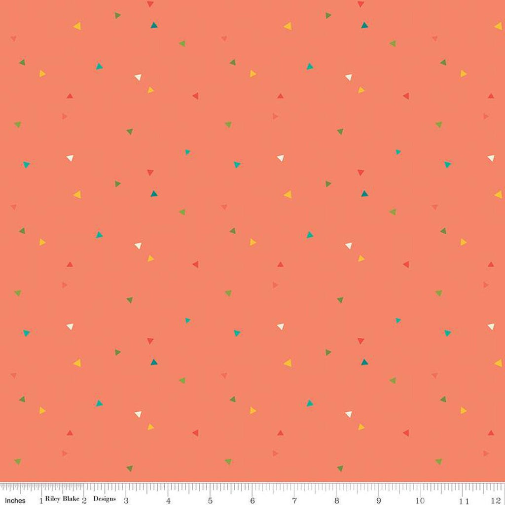 SALE Market Street Triangles C14127 Coral by Riley Blake Designs - Quilting Cotton Fabric