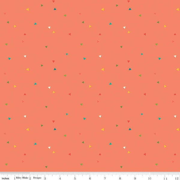 SALE Market Street Triangles C14127 Coral by Riley Blake Designs - Quilting Cotton Fabric