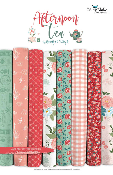 SALE Afternoon Tea 2.5 Inch Rolie Polie Jelly Roll 40 pieces - Riley Blake Designs - Precut Pre cut Bundle - Quilting Cotton Fabric