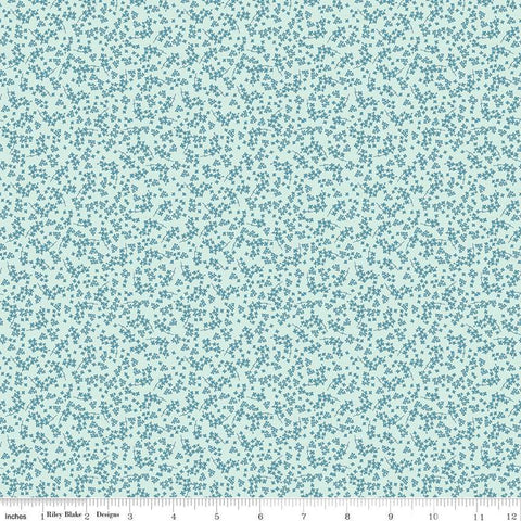 Spring Gardens Ditsy Floral C14115 Sky by Riley Blake Designs - Flower Flowers - Quilting Cotton Fabric