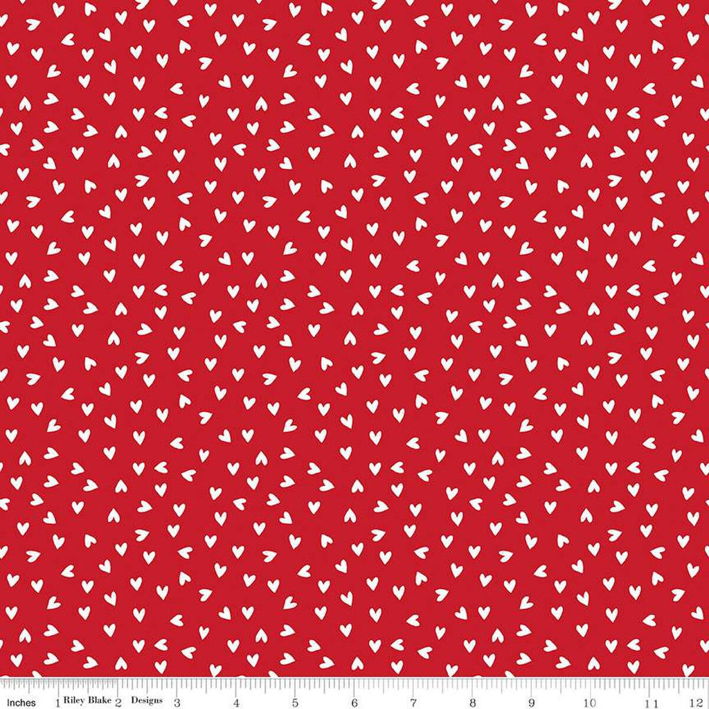SALE My Valentine Heart Toss C14154 Red by Riley Blake Designs - Hearts Valentine's Day Valentines - Quilting Cotton Fabric