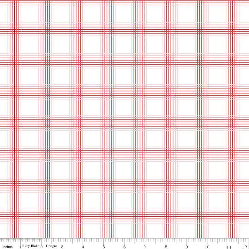 SALE My Valentine Plaid C14155 White by Riley Blake Designs - Valentine's Day Valentines - Quilting Cotton Fabric
