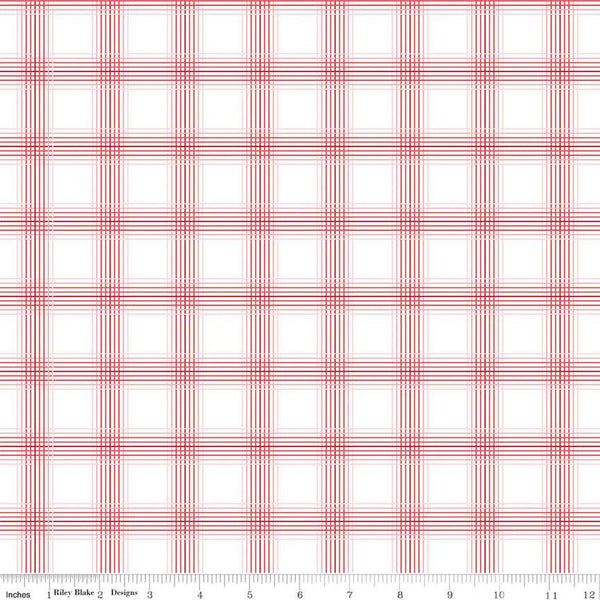SALE My Valentine Plaid C14155 White by Riley Blake Designs - Valentine's Day Valentines - Quilting Cotton Fabric
