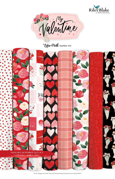 SALE My Valentine Charm Pack 5" Stacker Bundle - Riley Blake Designs - 42 piece Precut Pre cut - Valentine's Day - Quilting Cotton Fabric
