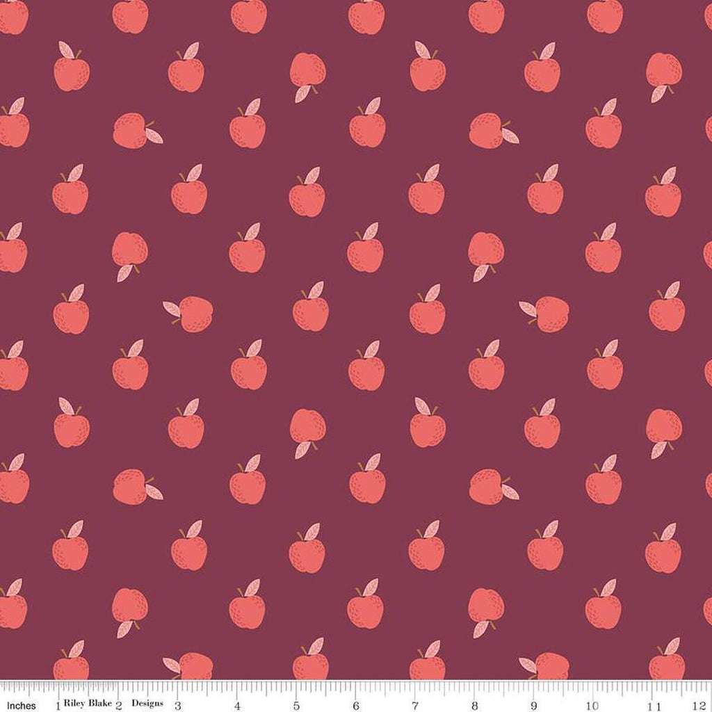 SALE Sweetbriar Apples C14023 Wine by Riley Blake Designs - Quilting Cotton Fabric