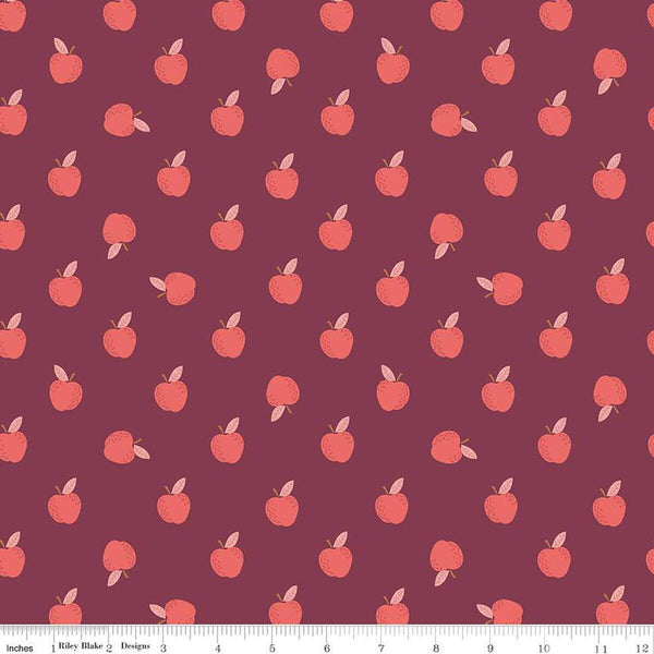 SALE Sweetbriar Apples C14023 Wine by Riley Blake Designs - Quilting Cotton Fabric