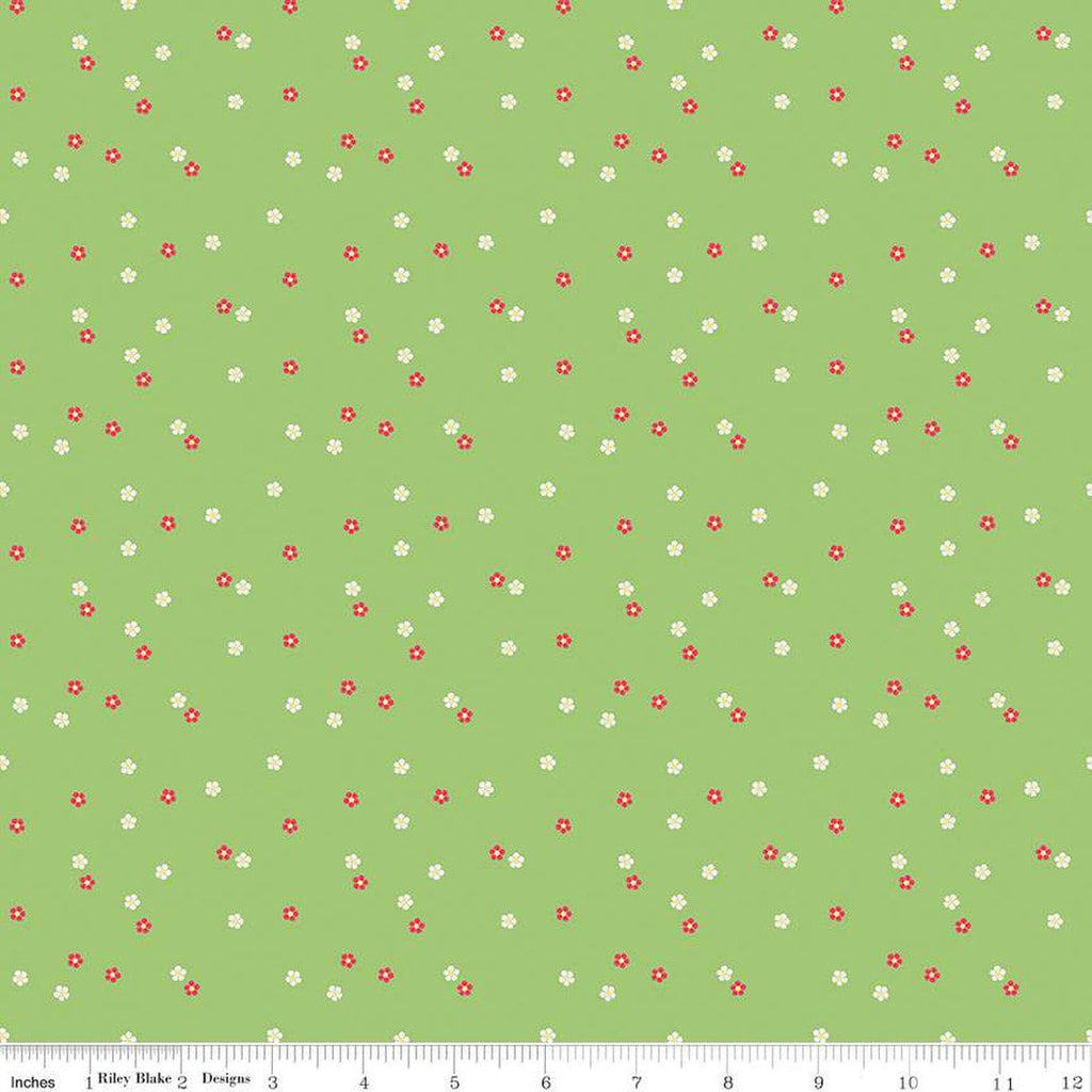 SALE Flour and Flower Mini Floral C14017 Leaf by Riley Blake Designs - Flowers - Quilting Cotton Fabric