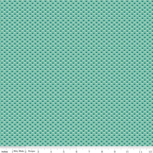 SALE Mercantile Dearest C14387 Sea Glass by Riley Blake Designs - Floral Flowers - Lori Holt - Quilting Cotton Fabric