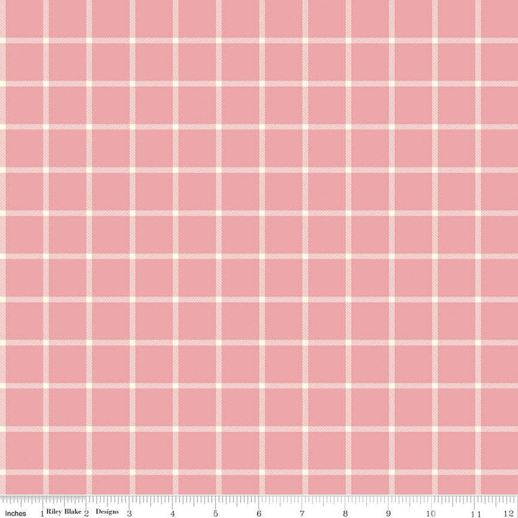 SALE Sweetbriar Plaid C14024 Pink by Riley Blake Designs - 1" Plaid Pattern - Quilting Cotton Fabric