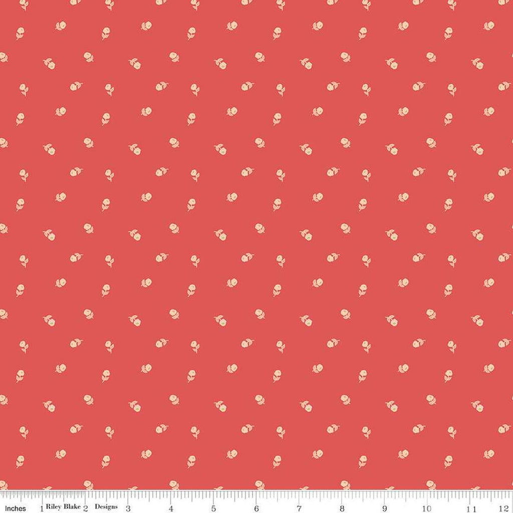 SALE Sweetbriar Flower Scatter C14026 Paprika by Riley Blake Designs - Floral Flowers - Quilting Cotton Fabric