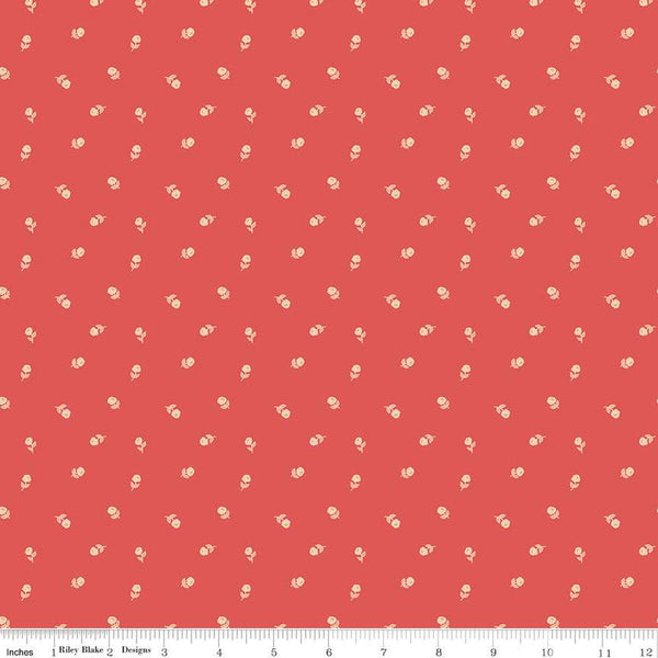 SALE Sweetbriar Flower Scatter C14026 Paprika by Riley Blake Designs - Floral Flowers - Quilting Cotton Fabric