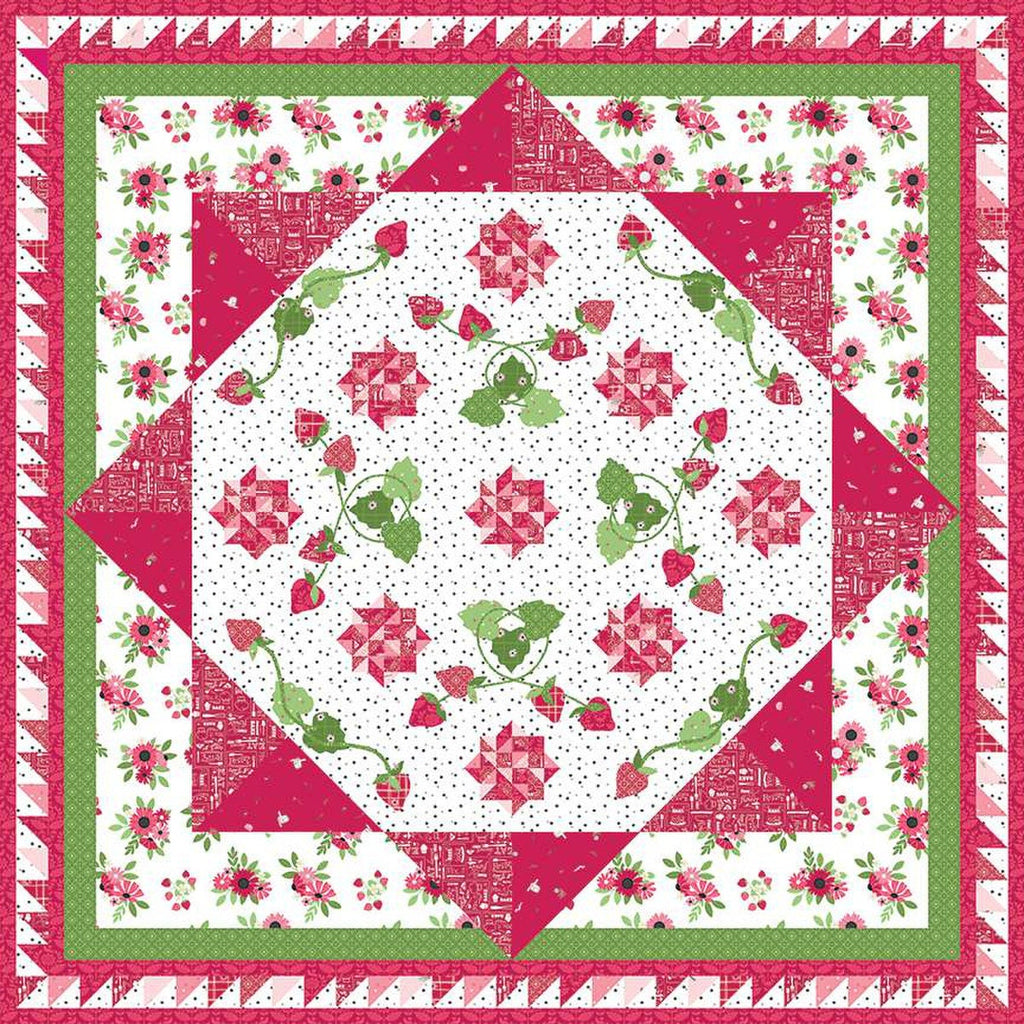 SALE Strawberry Tart Quilt PATTERN P112 by Jillily Studio - Riley Blake Designs - INSTRUCTIONS Only - Piecing Applique