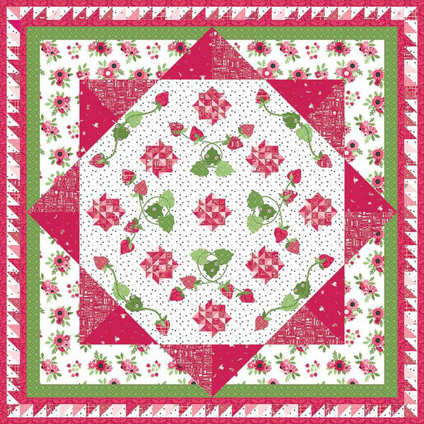 SALE Strawberry Tart Quilt PATTERN P112 by Jillily Studio - Riley Blake Designs - INSTRUCTIONS Only - Piecing Applique