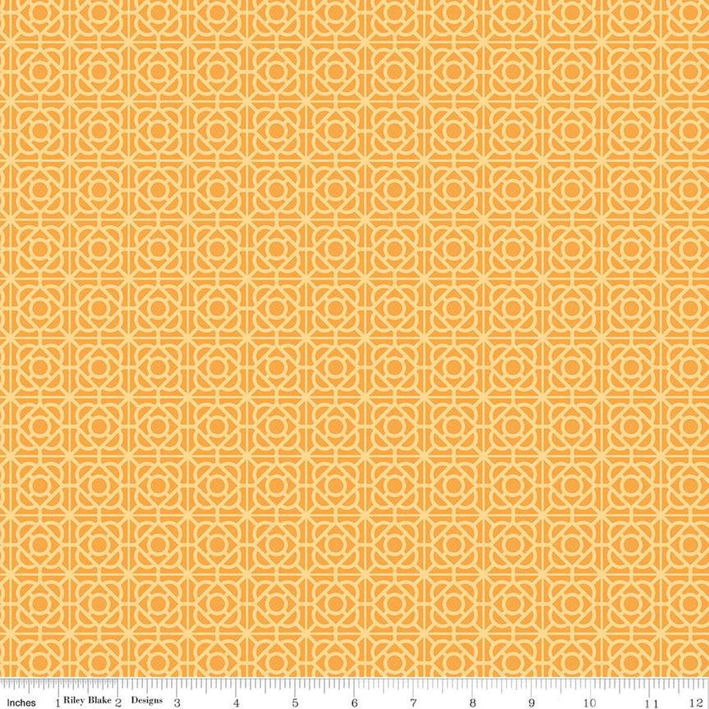 SALE Floral Gardens Garden Tile C14364 Yellow - Riley Blake Designs - Geometric - Quilting Cotton Fabric