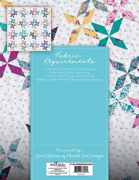 SALE Spin Me Around Quilt PATTERN P120 by Gerri Robinson - Riley Blake Designs - Instructions Only - 10" Stacker Friendly