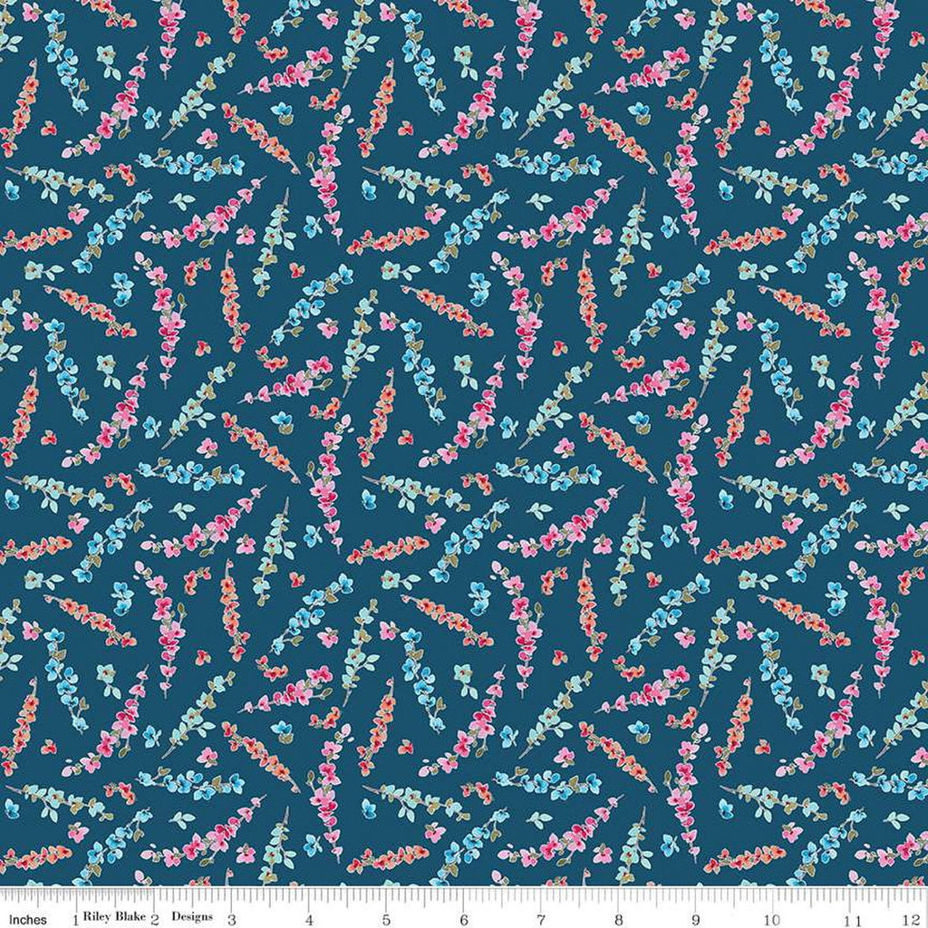 1 Yard End of Bolt - Poppies and Plumes Stems C14293 Oxford by Riley Blake Designs - Floral Flowers - Quilting Cotton Fabric