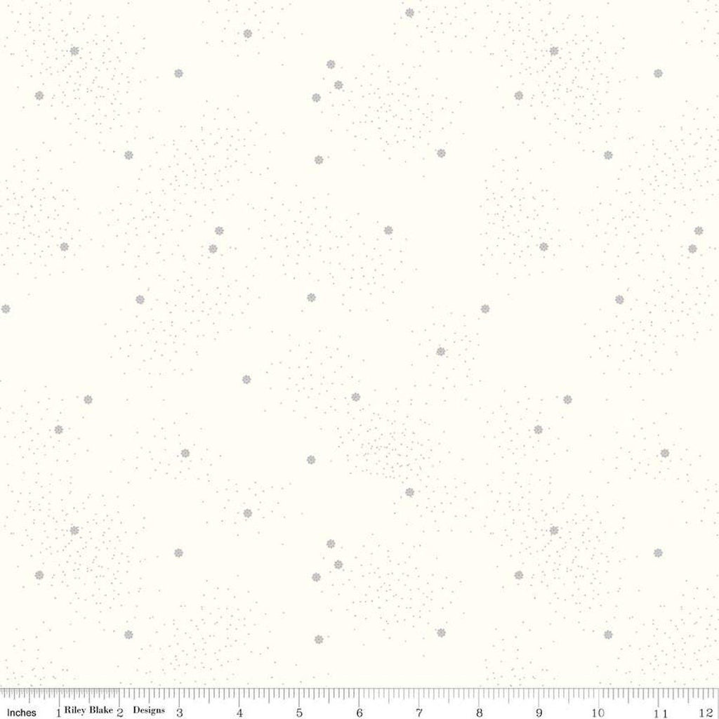 SALE Dainty Daisy on Cloud C700 Gray by Riley Blake Designs - Floral Flowers Pin Dots - Quilting Cotton Fabric